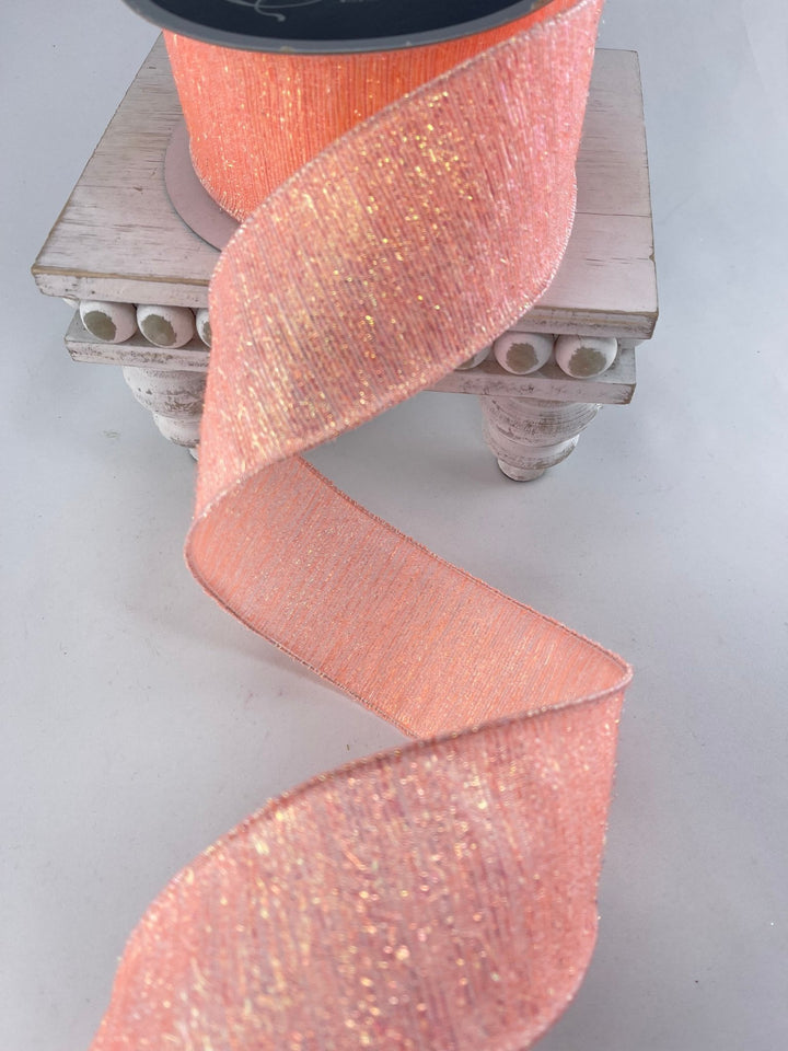 Farrisilk sherbert orange shimmer 2.5” farrisilk wired ribbon - Greenery MarketRibbons & TrimRS147 - 73