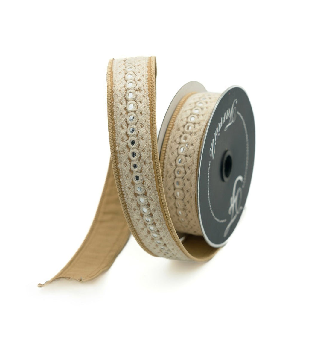 Farrisilk soho braided wired ribbon - 1” - Greenery Marketwired ribbonRk423 - 01