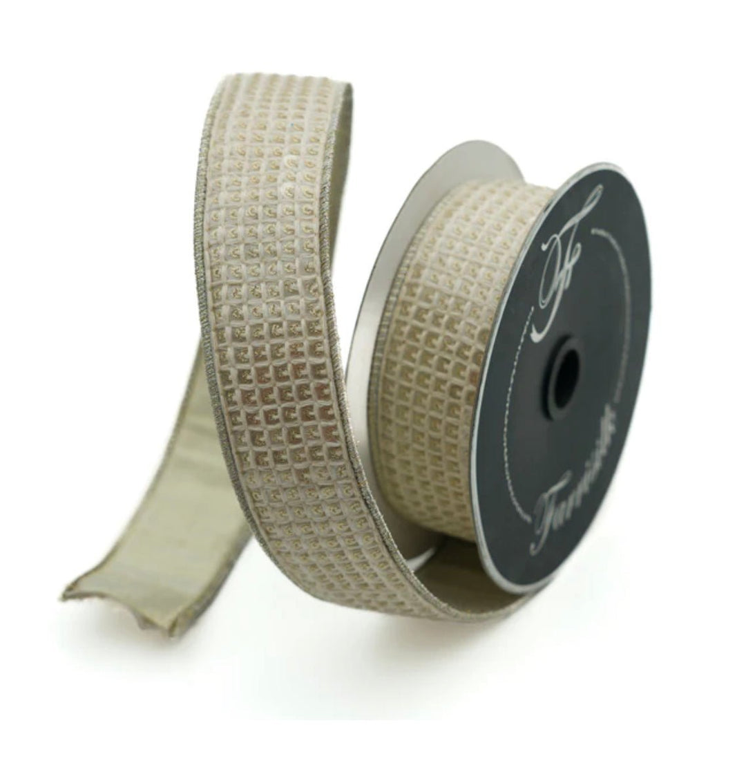Farrisilk soho sequins wired ribbon - 1.5” - Greenery Marketwired ribbonRK430 - 01