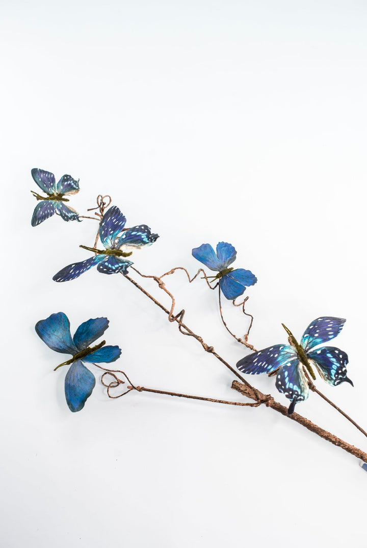 Faux Butterfly Twig Spray - Blue - Greenery MarketFSB066 - BL/TT