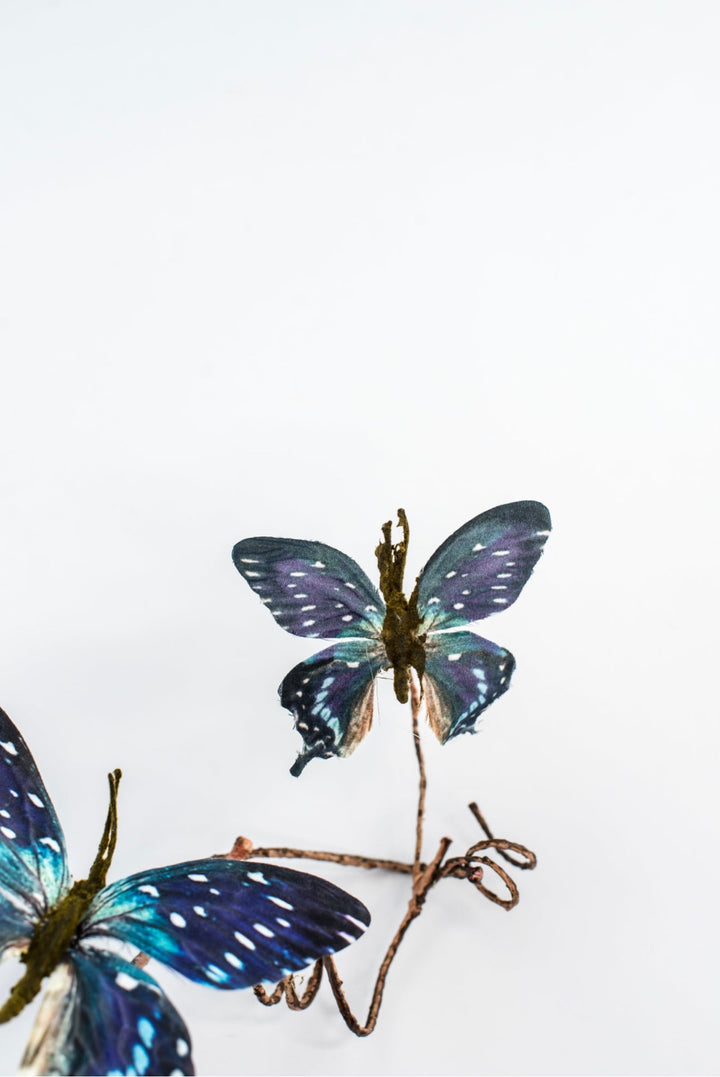 Faux Butterfly Twig Spray - Blue - Greenery MarketFSB066 - BL/TT