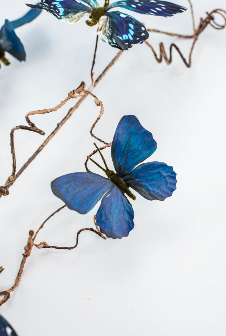 Faux Butterfly Twig Spray - Blue - Greenery MarketFSB066 - BL/TT