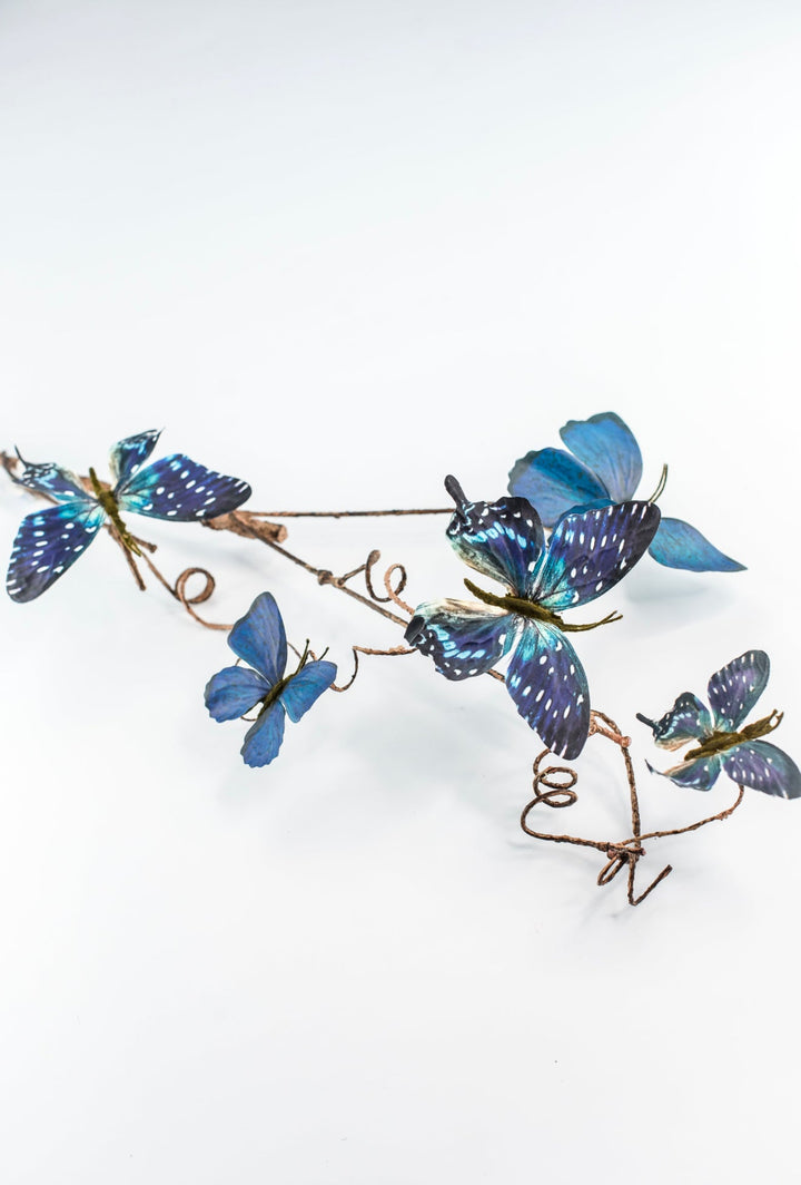 Faux Butterfly Twig Spray - Blue - Greenery MarketFSB066 - BL/TT