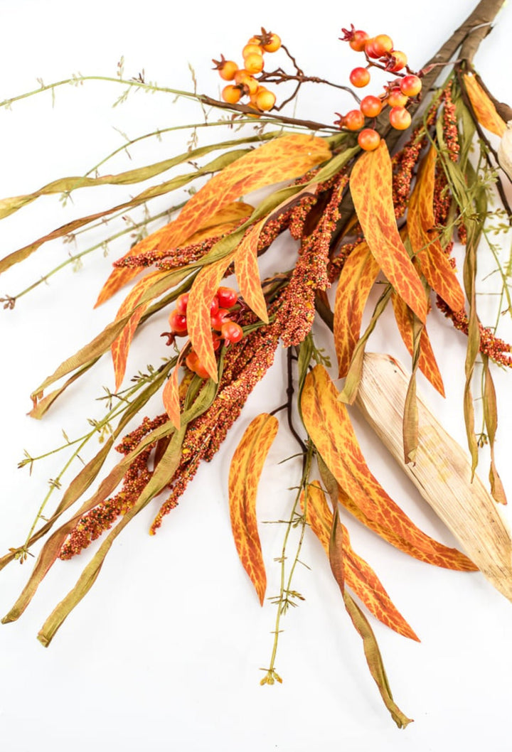 Faux corn and heather spray - Greenery Marketgreenery569810R