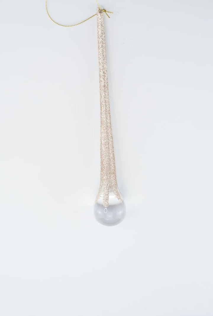 Faux Crystal Gem drop ornament - champagne - Greenery Market85955CH