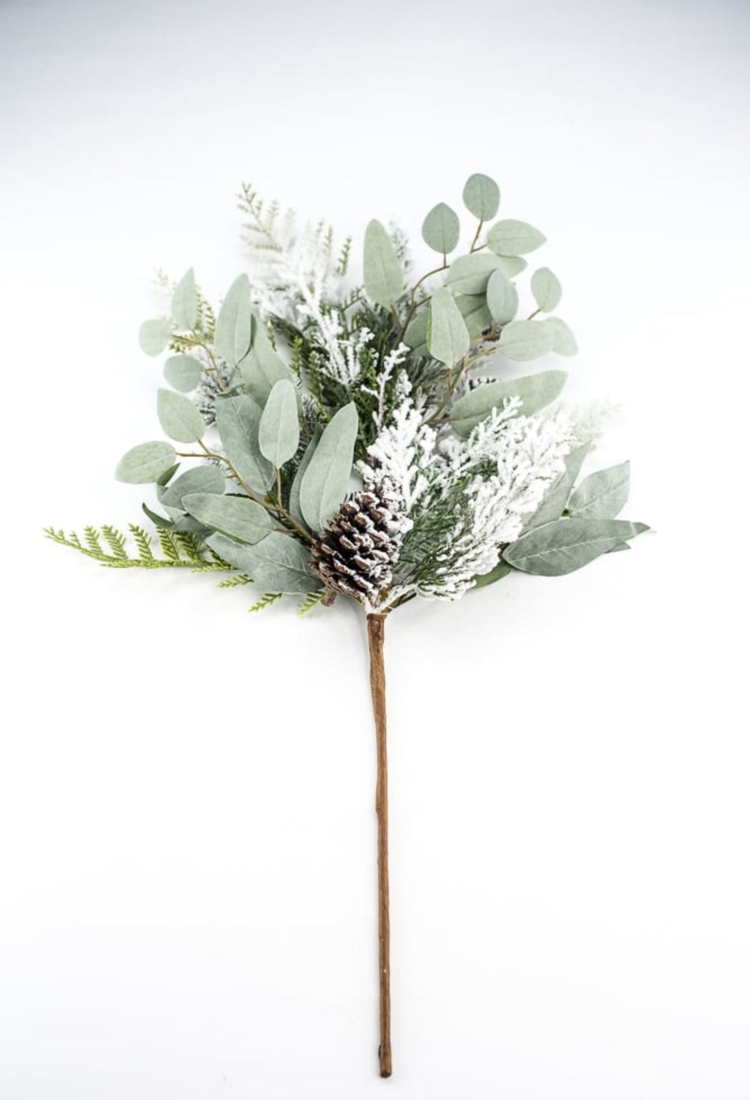 Flocked mixed greenery with cones spray - Greenery Market204445