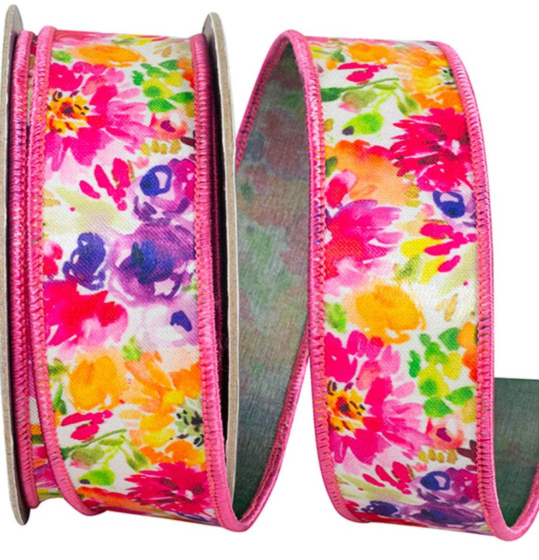Floral Impressions Wired Ribbon 1.5” - Greenery Market94546W - 001 - 09F