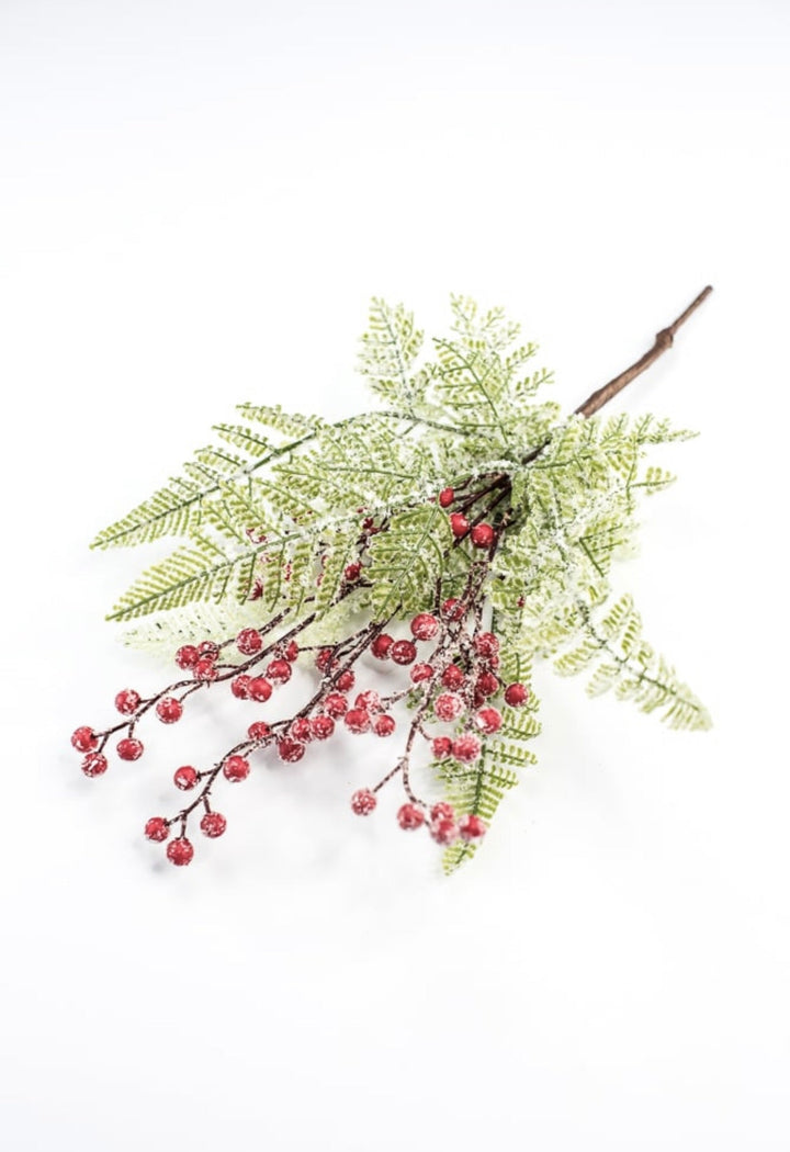Frosted, fern and berries bush - Greenery Market216374