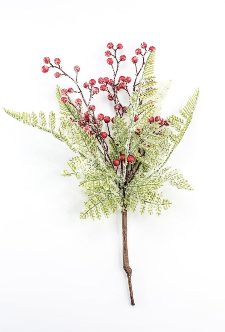 Frosted, fern and berries bush - Greenery Market216374