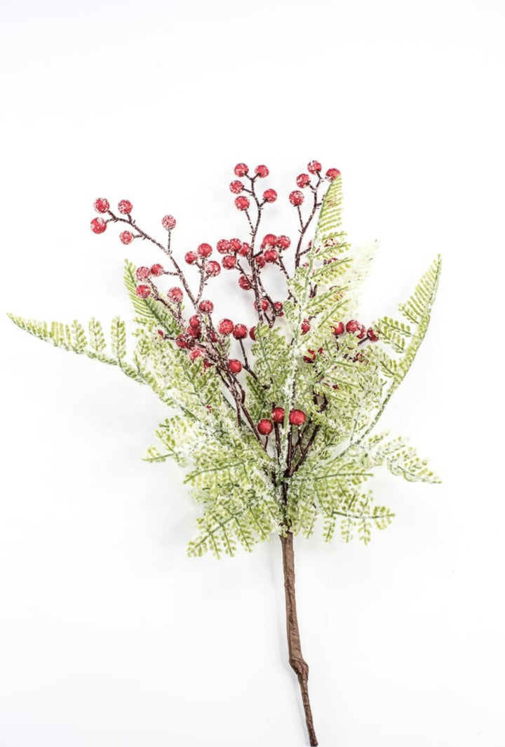 Frosted, fern and berries bush - Greenery Market216374