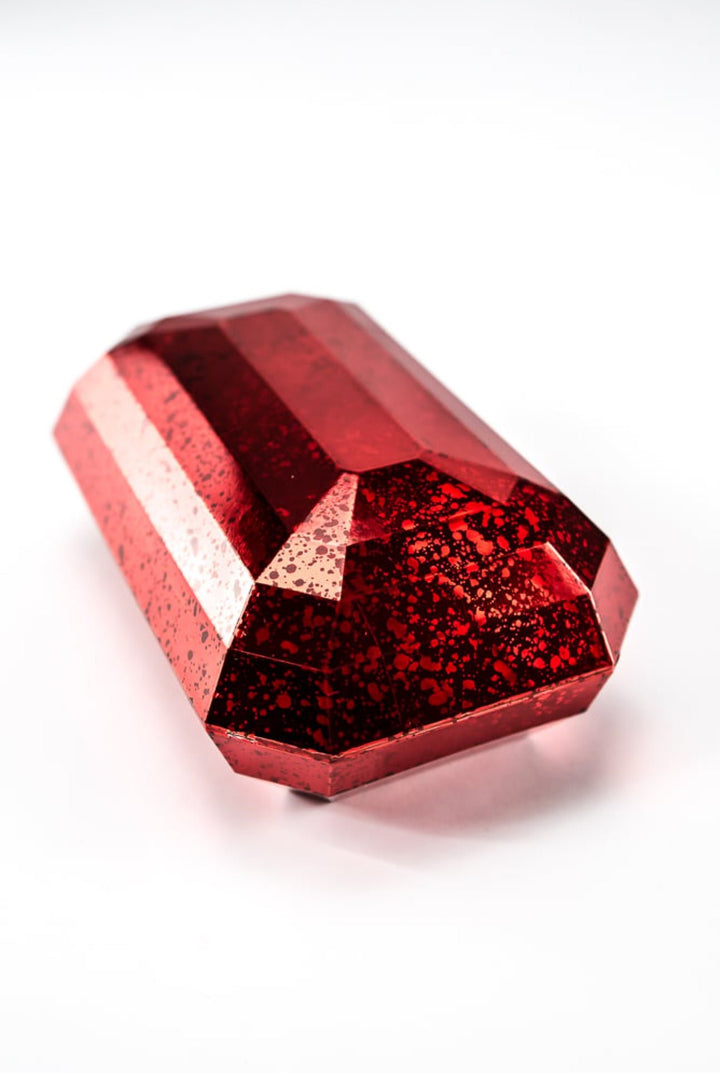Gems ornament - antique mercury look - red - Greenery MarketXJ551524