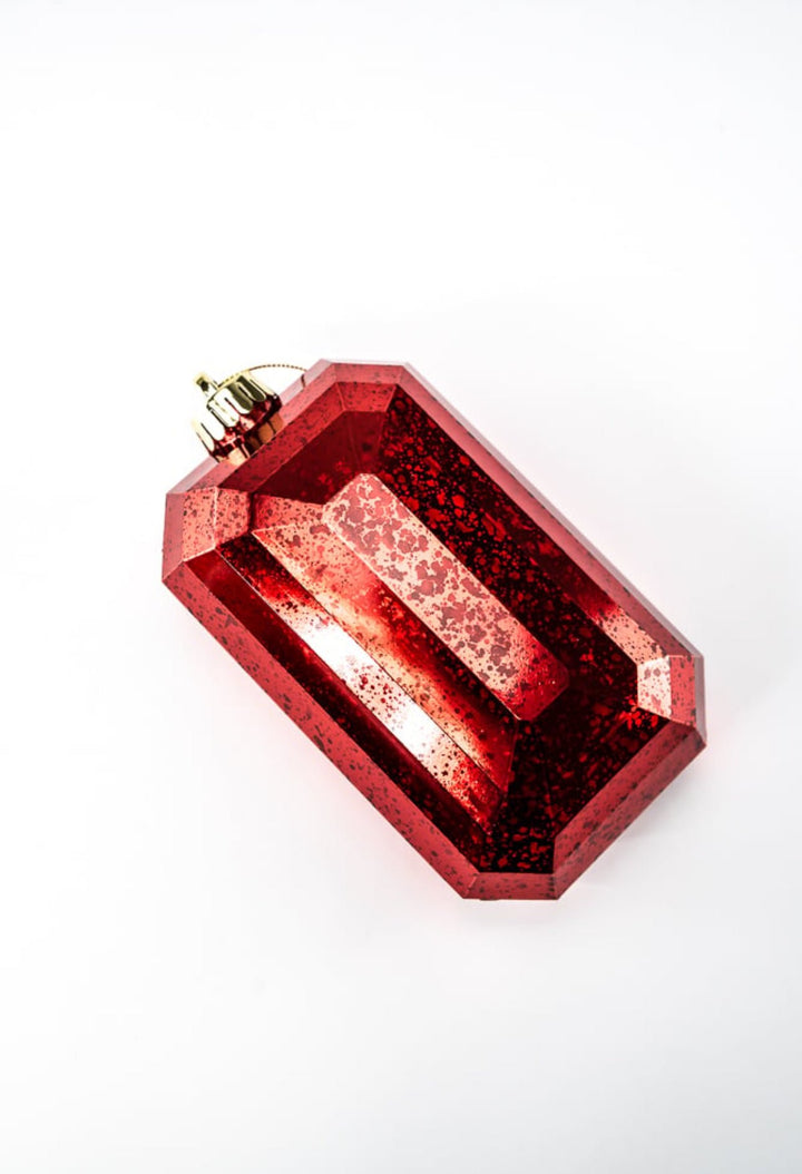 Gems ornament - antique mercury look - red - Greenery MarketXJ551524