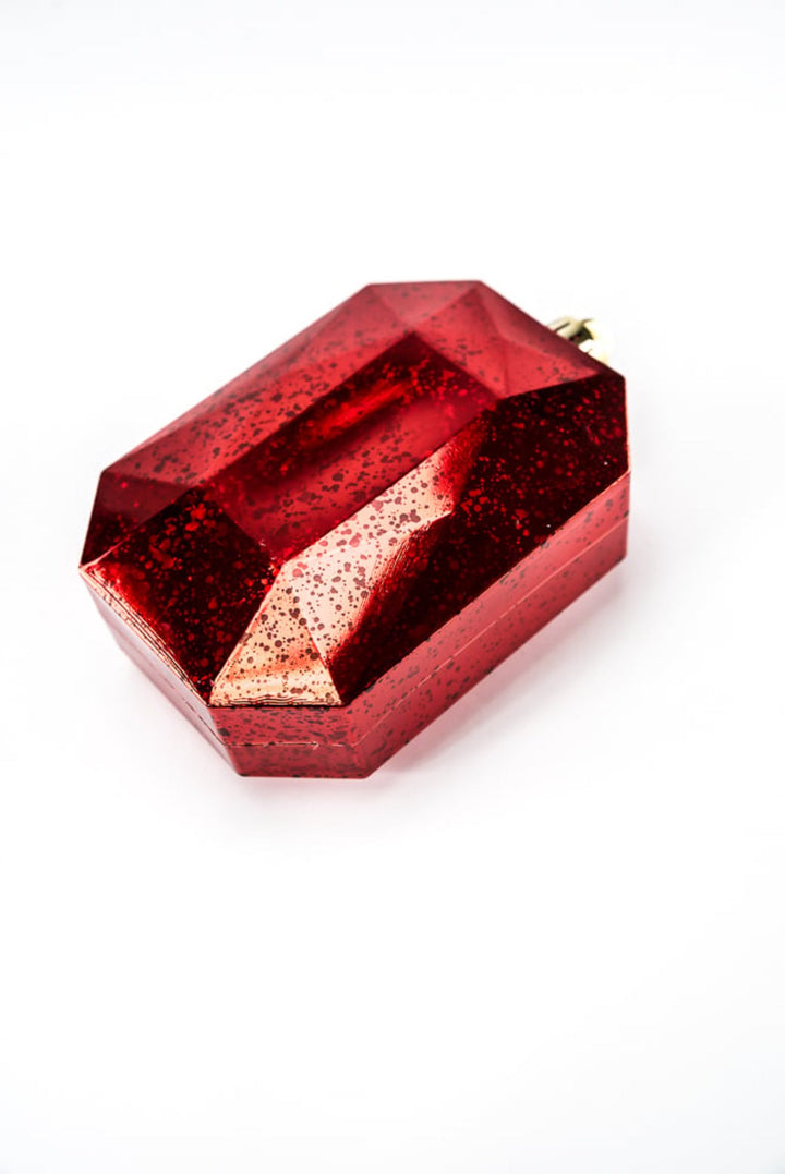 Gems ornament - antique mercury look - red - Greenery MarketXJ551824