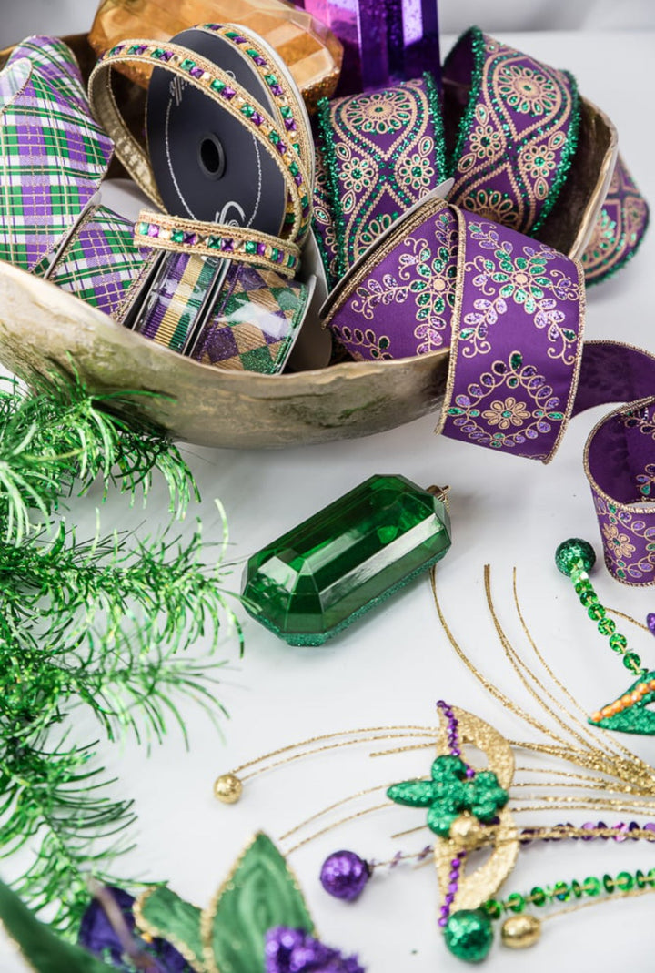 Gems ornaments - 2 assorted glitter emerald green - Greenery MarketXJ563306