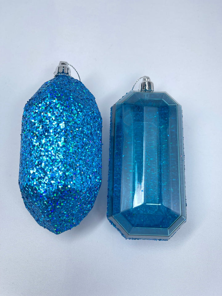 Gems ornaments - 2 assorted laser glitter smoke blue - Greenery MarketXJ5523FF
