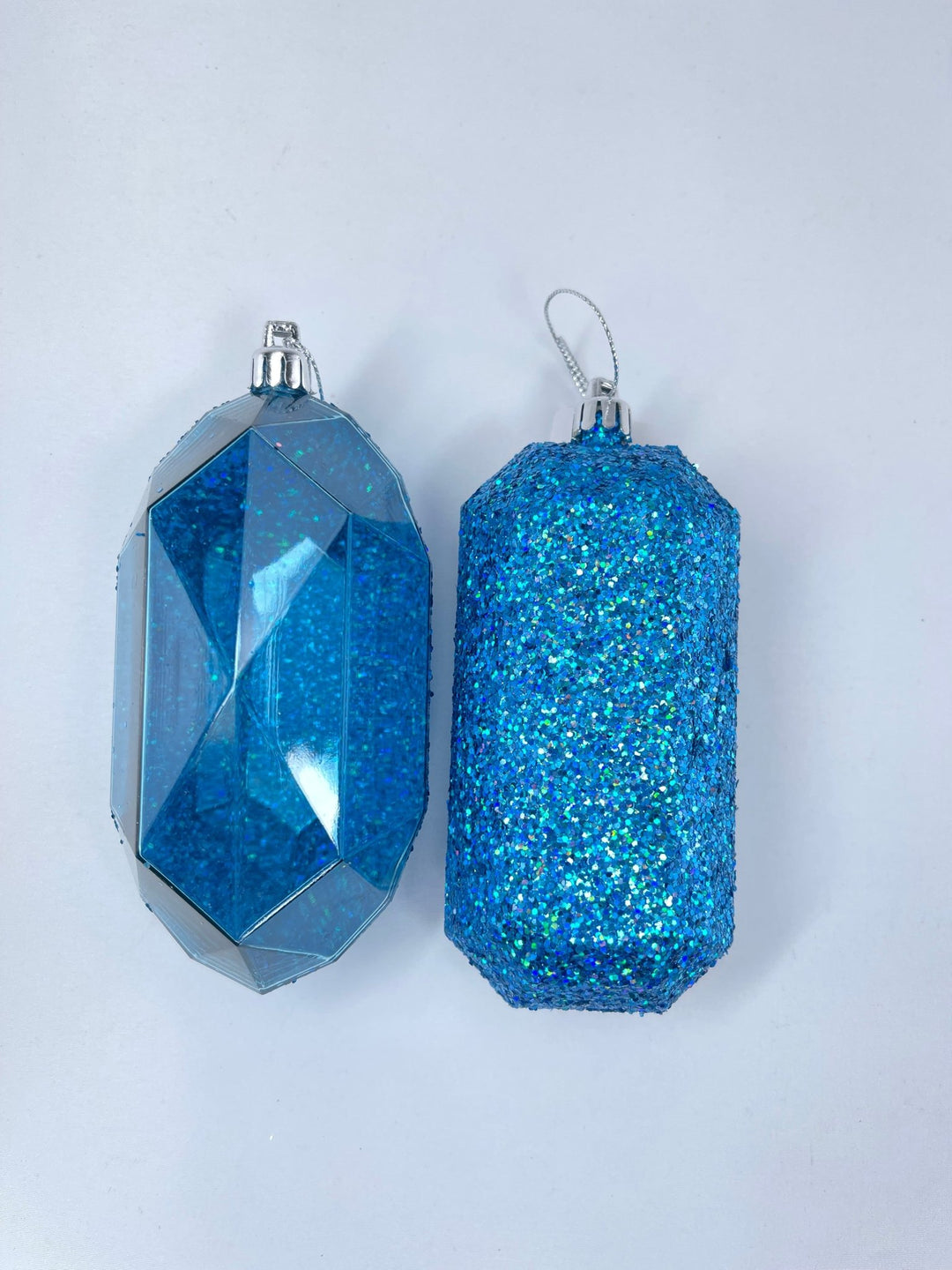 Gems ornaments - 2 assorted laser glitter smoke blue - Greenery MarketXJ5523FF