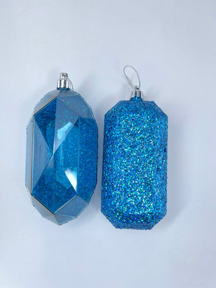 Gems ornaments - 2 assorted laser glitter smoke blue - Greenery MarketXJ5523FF