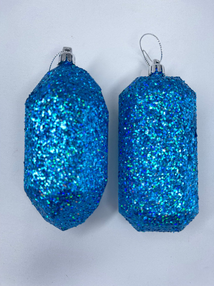 Gems ornaments - 2 assorted laser glitter smoke blue - Greenery MarketXJ5523FF
