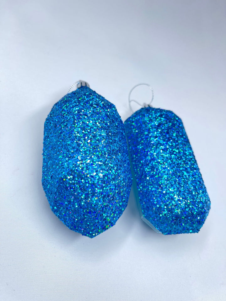 Gems ornaments - 2 assorted laser glitter smoke blue - Greenery MarketXJ5523FF