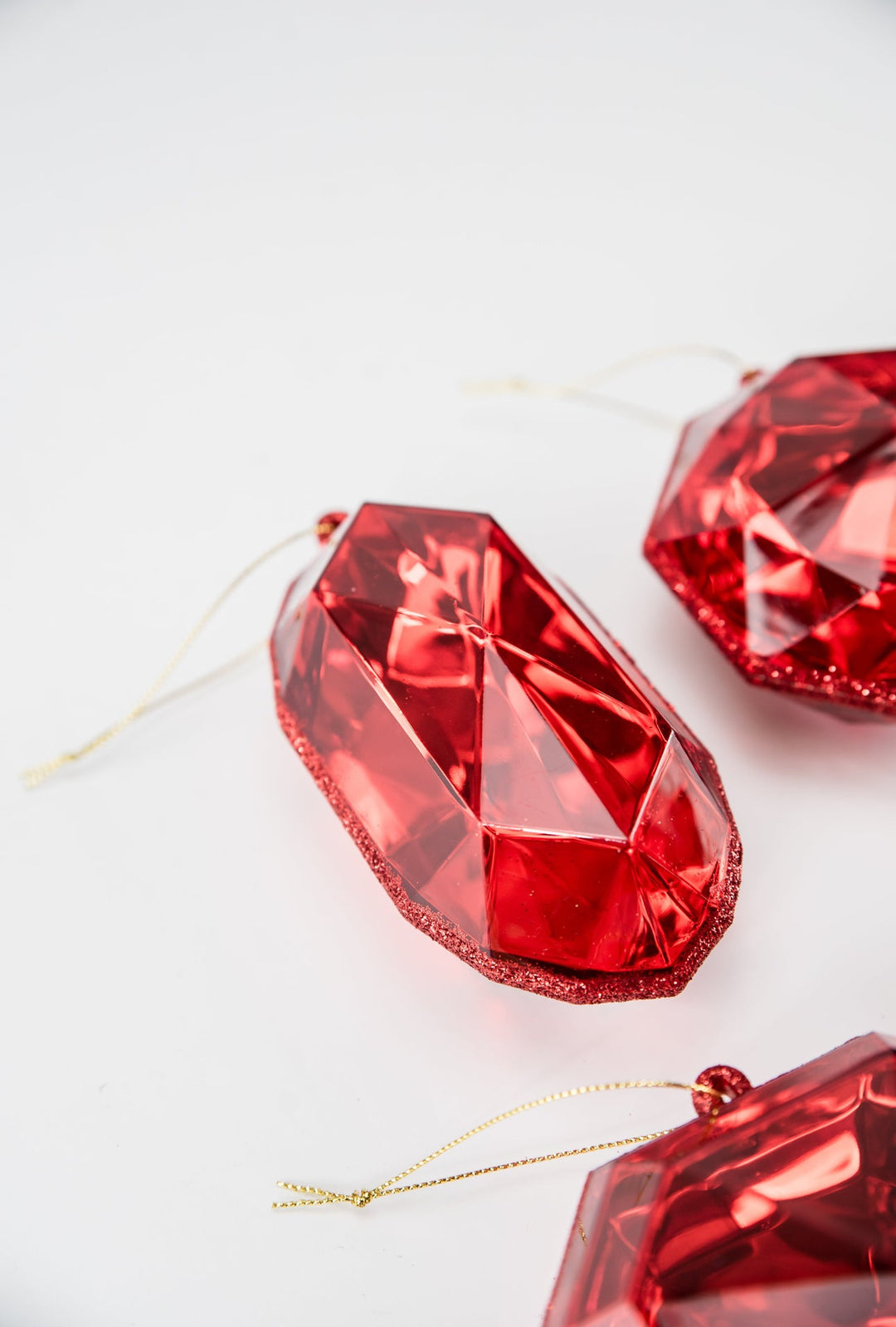 Gems ornaments - 4 assorted - red - Greenery Market218509