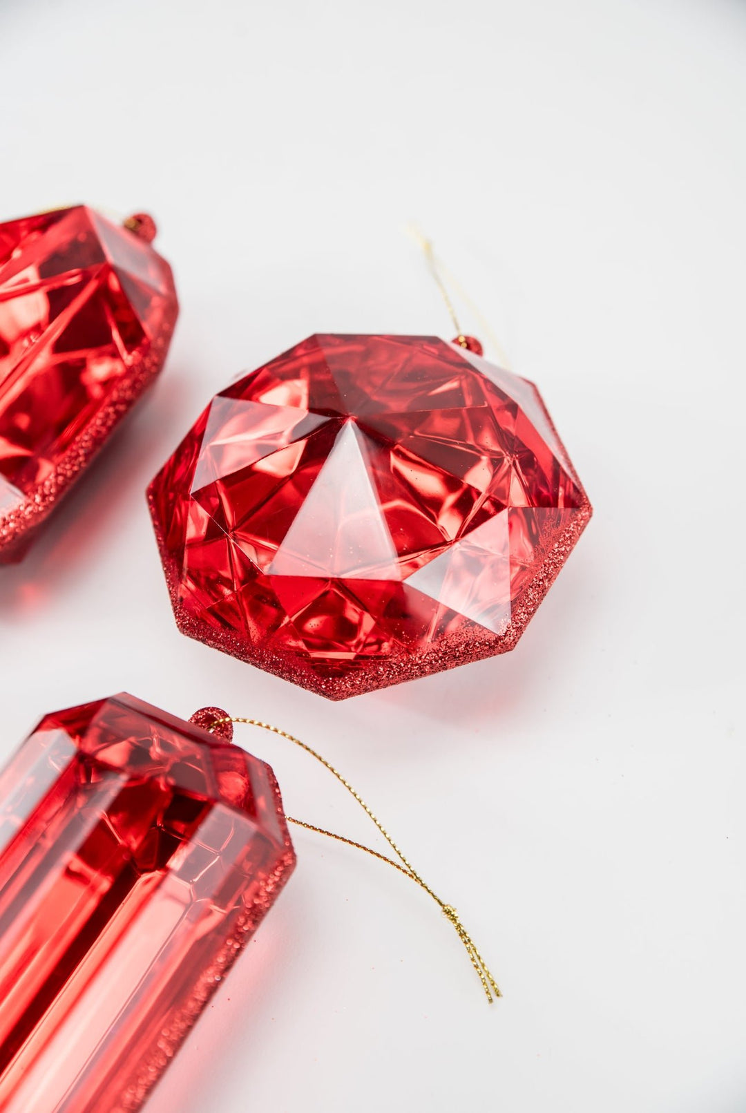 Gems ornaments - 4 assorted - red - Greenery Market218509