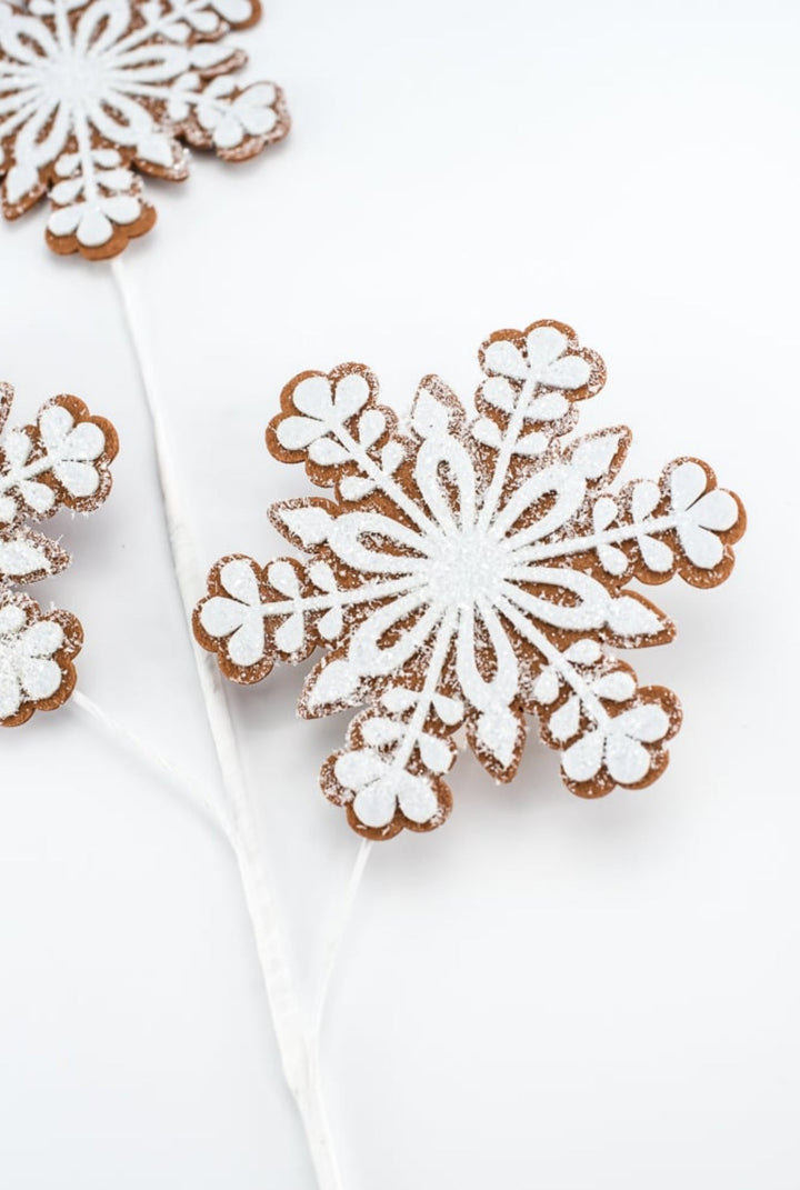 Gingerbread snowflake spray - Greenery MarketGF2342GINGWT