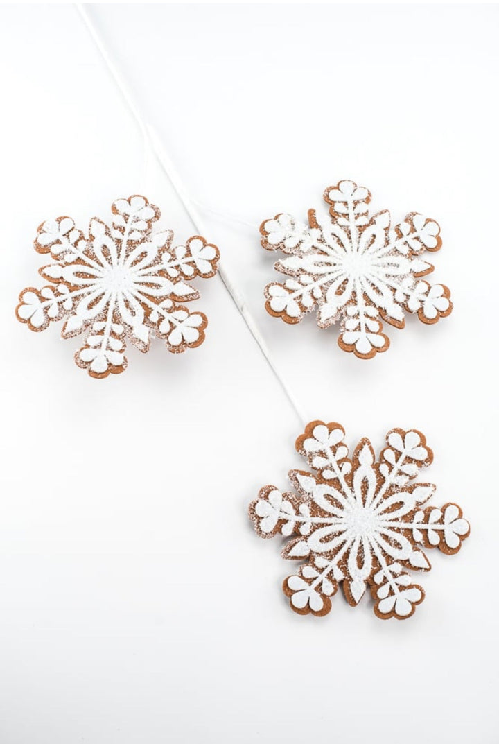 Gingerbread snowflake spray - Greenery MarketGF2342GINGWT