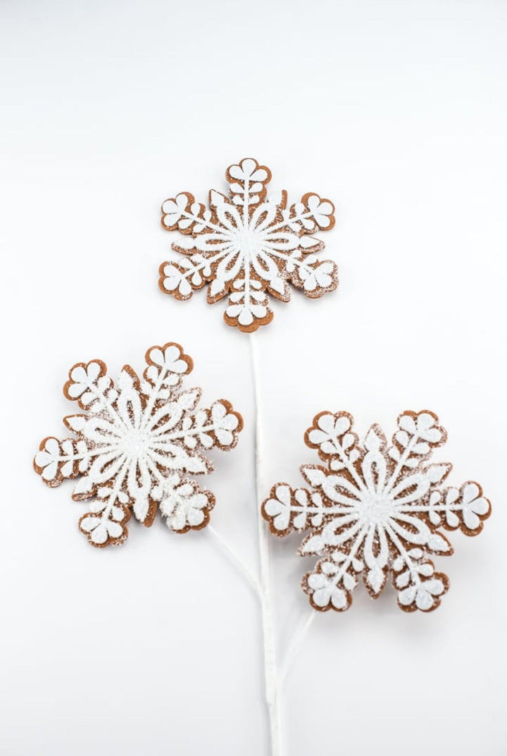 Gingerbread snowflake spray - Greenery MarketGF2342GINGWT