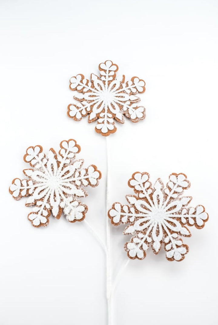 Gingerbread snowflake spray - Greenery MarketGF2342GINGWT