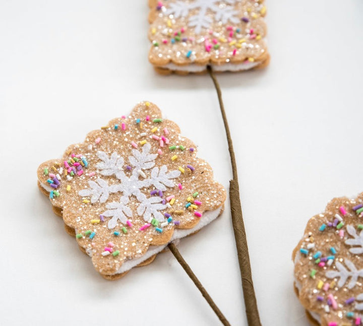 Gingerbread spray with sprinkles - Greenery MarketPicks63688 - BEIGE
