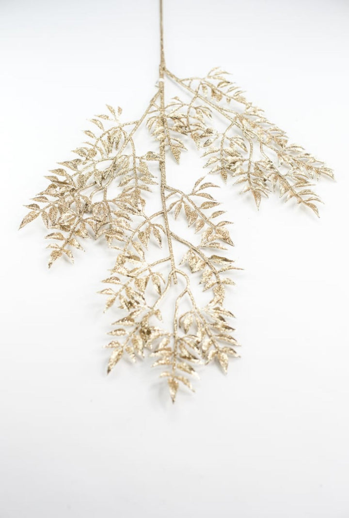 Glittered mini leaf spray - gold - Greenery MarketgreeneryXG831 - GO
