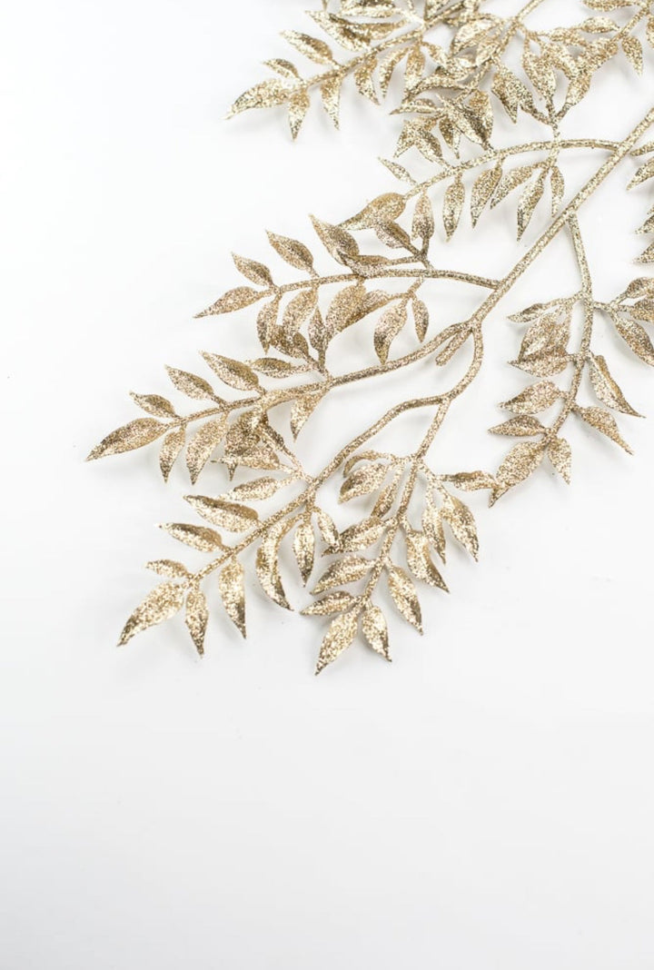 Glittered mini leaf spray - gold - Greenery MarketgreeneryXG831 - GO