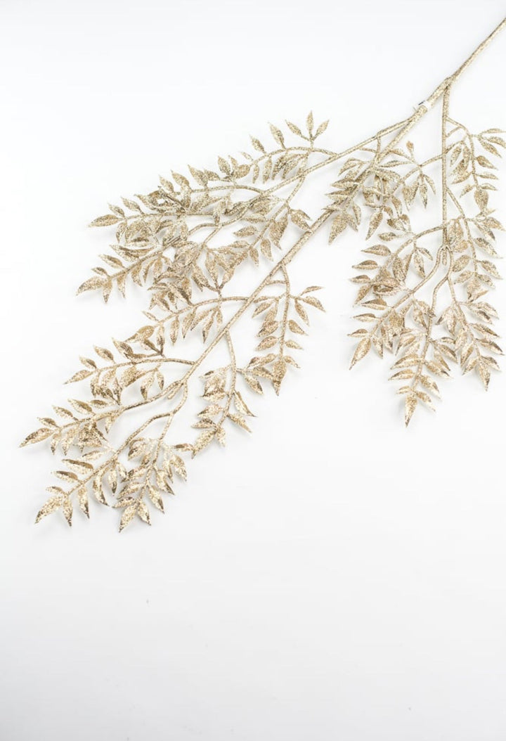 Glittered mini leaf spray - gold - Greenery MarketgreeneryXG831 - GO