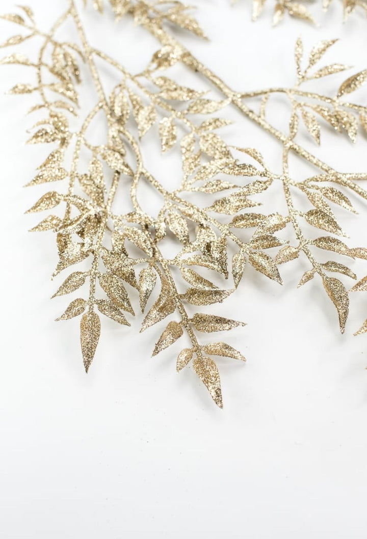 Glittered mini leaf spray - gold - Greenery MarketgreeneryXG831 - GO