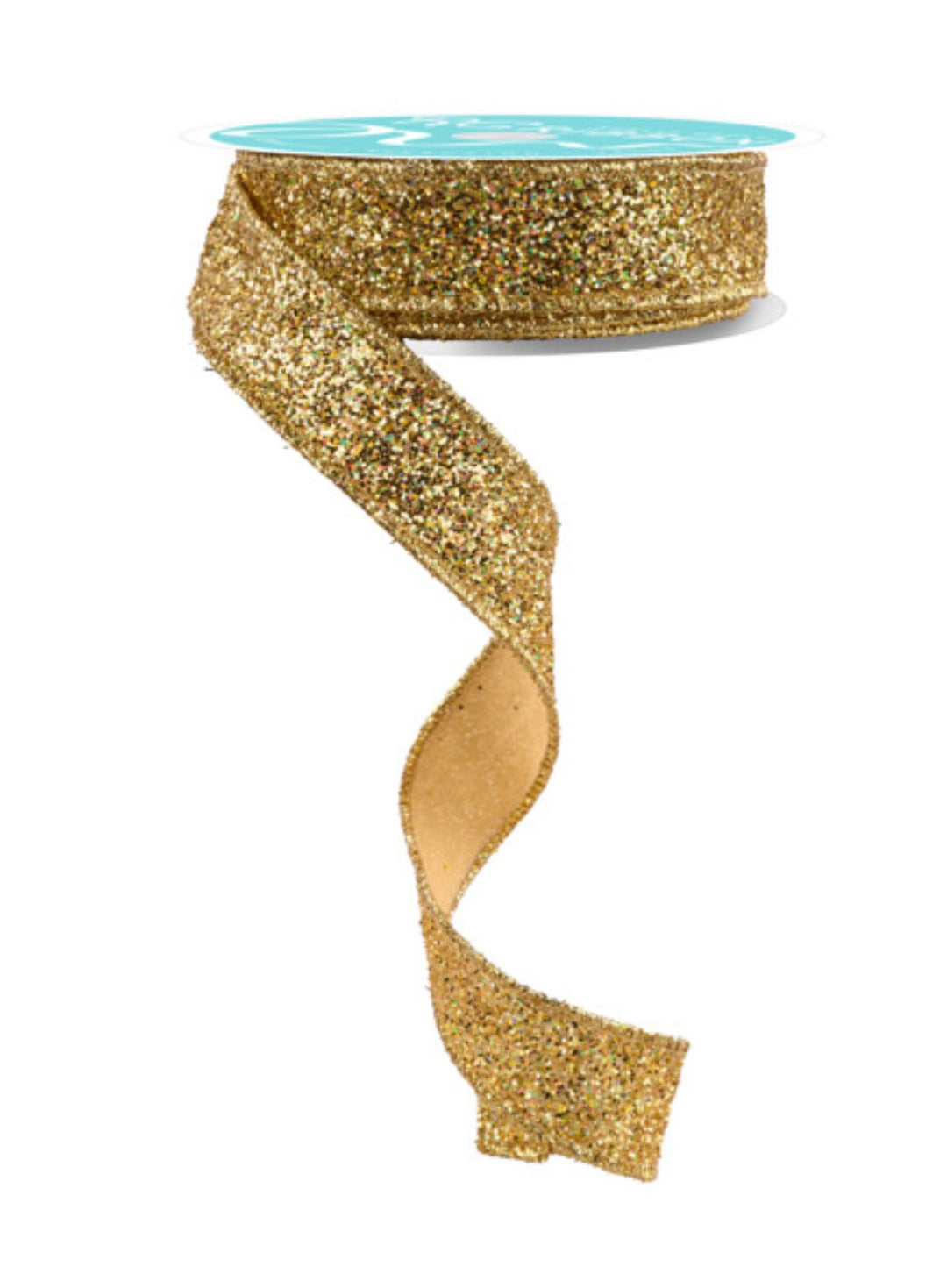Gold laser glitter 7/8” skinny wired ribbon - Greenery MarketRibbons & TrimRGF753208