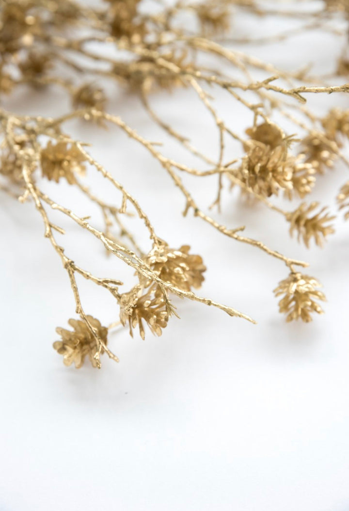 Gold mini pinecones bush - Greenery Market20162 - GD