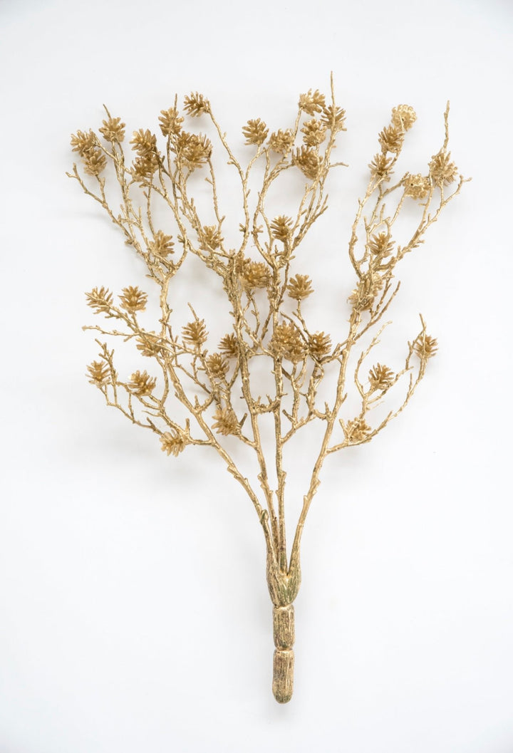 Gold mini pinecones bush - Greenery Market20162 - GD