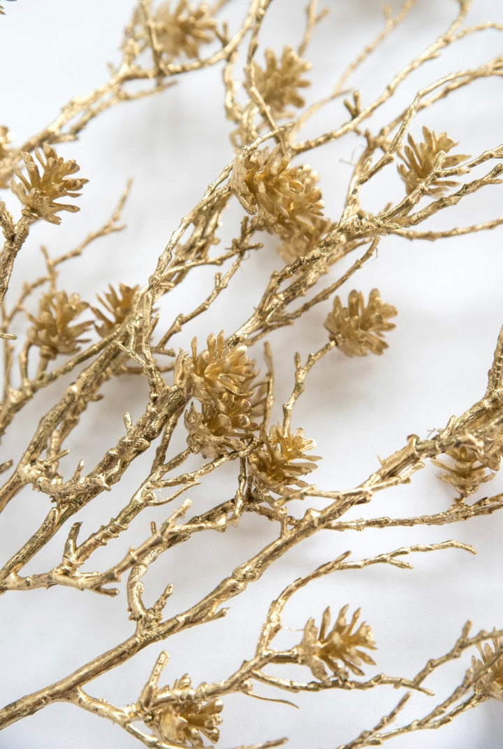 Gold mini pinecones bush - Greenery Market20162 - GD