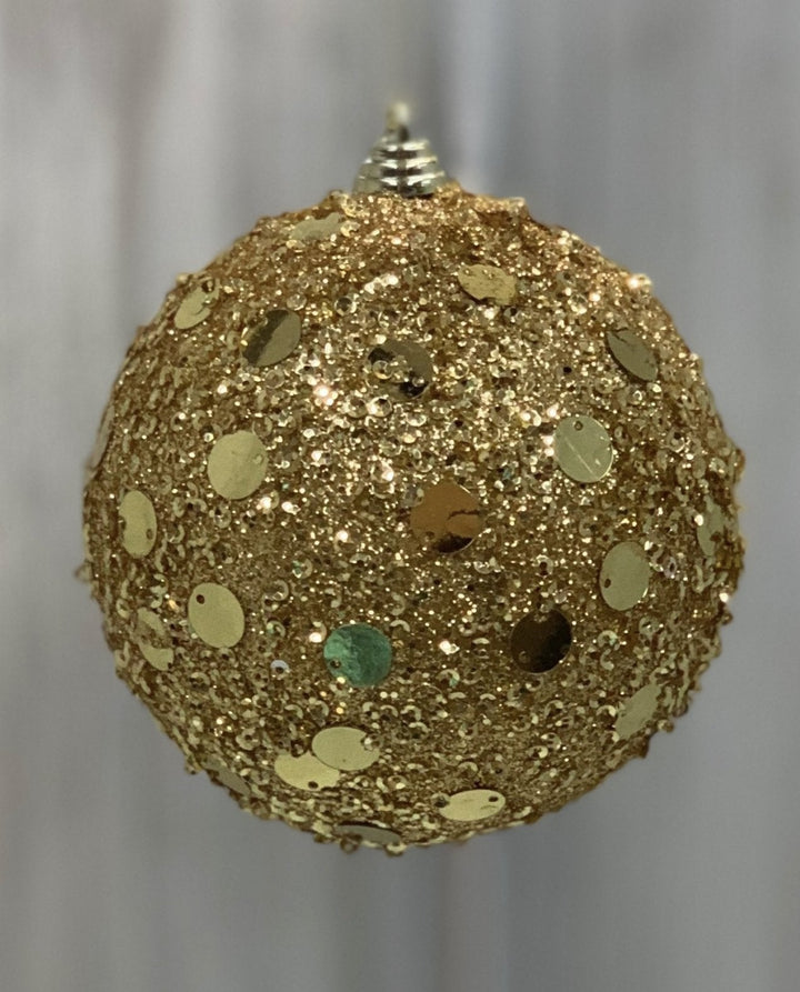 Gold sequined ball ornaments - Greenery MarketOrnaments24979