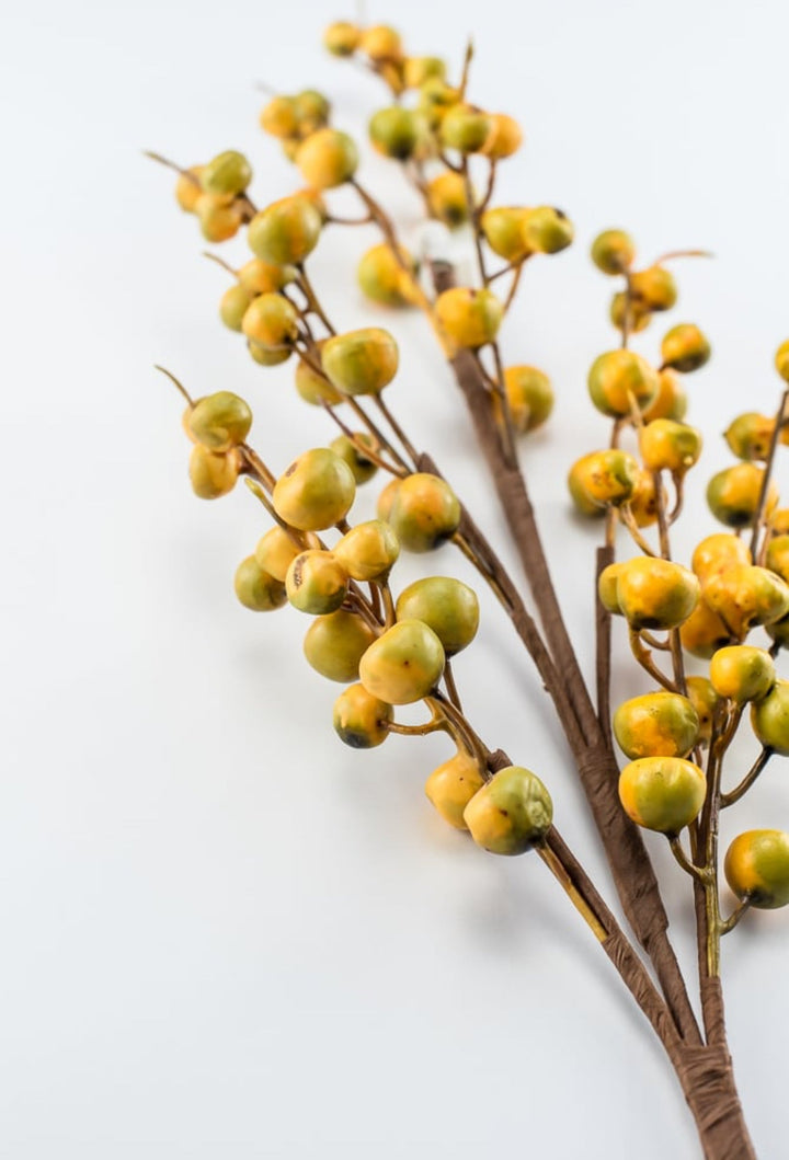 Golden hawthorn berry spray - Greenery MarketB1435 - GO
