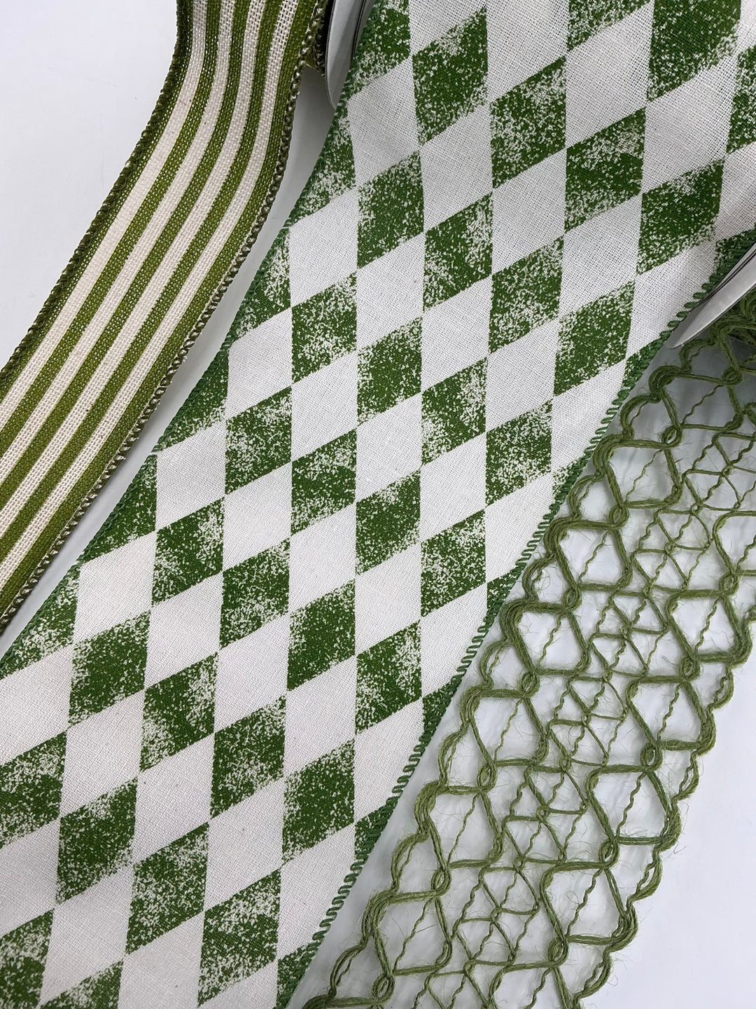 Green bow bundle x 3 wired ribbons - Greenery MarketWired ribbon