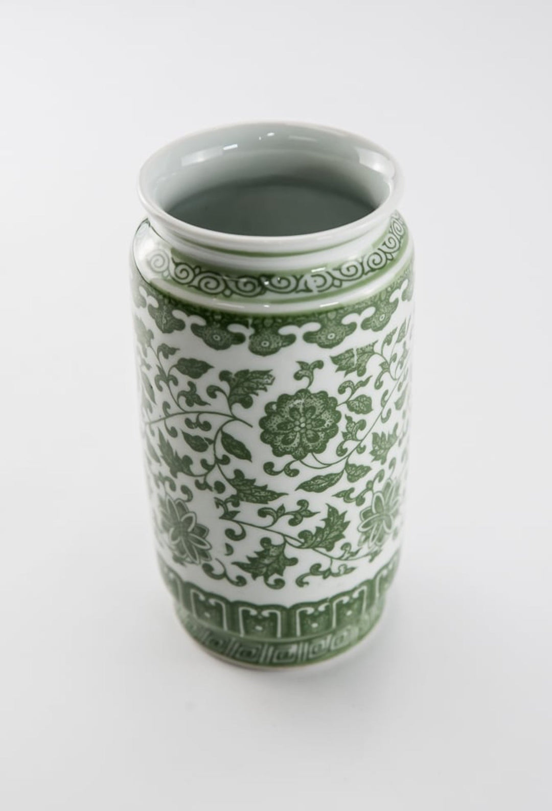 Green Chinoiserie Tall Vase - Greenery MarketgreeneryACR063 - GR/WH