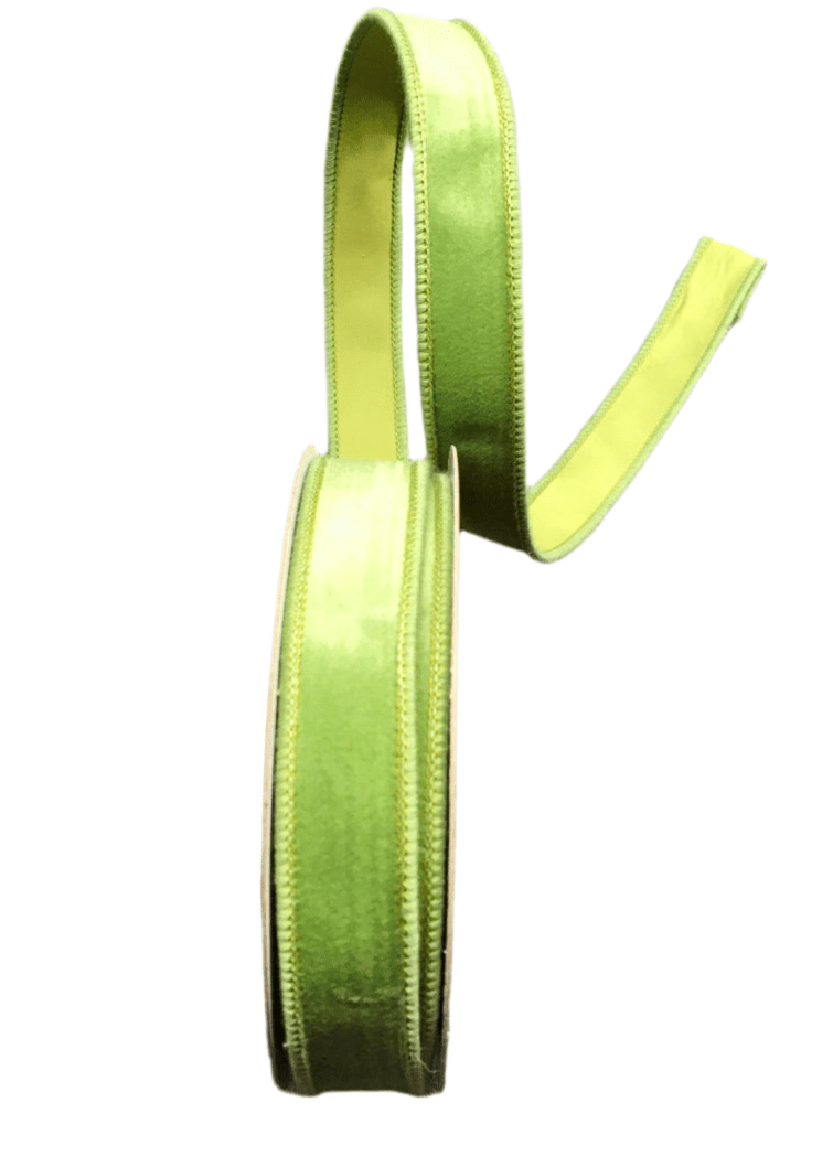 Green Divine Velvet Taffeta Ribbon 1” - Greenery Market249783
