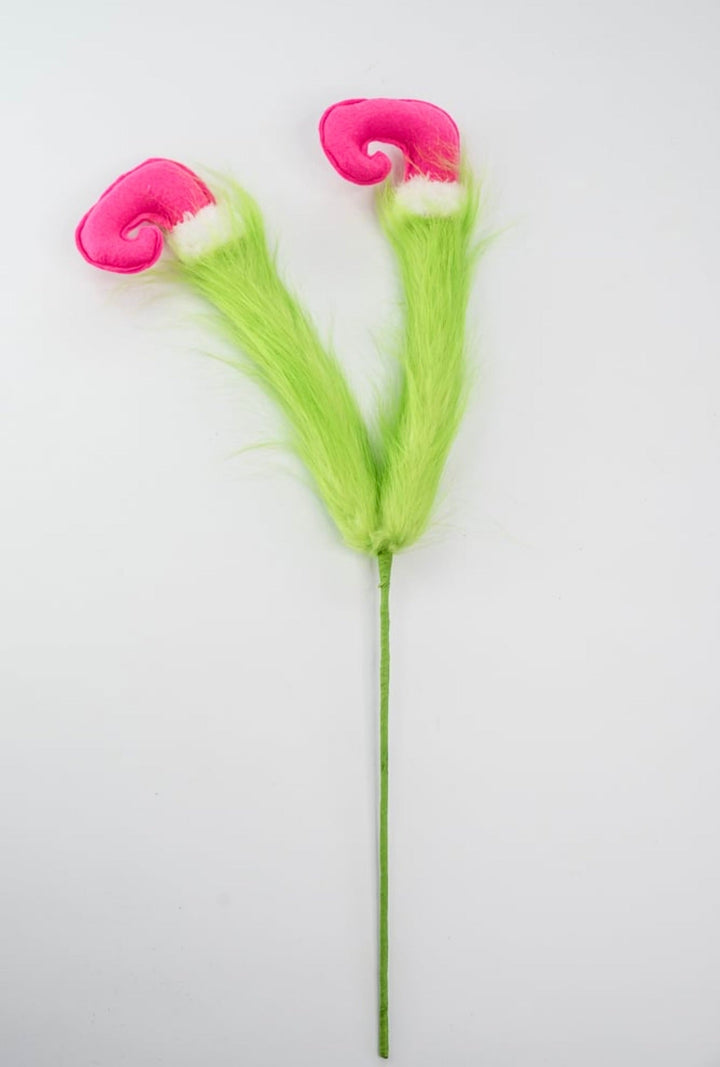 Green fluffy legs with pink shoes spray - Greenery MarketPicksGM2120PKGN