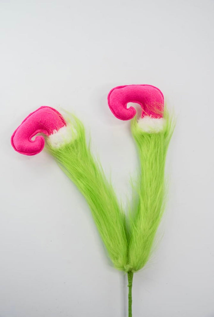 Green fluffy legs with pink shoes spray - Greenery MarketPicksGM2120PKGN