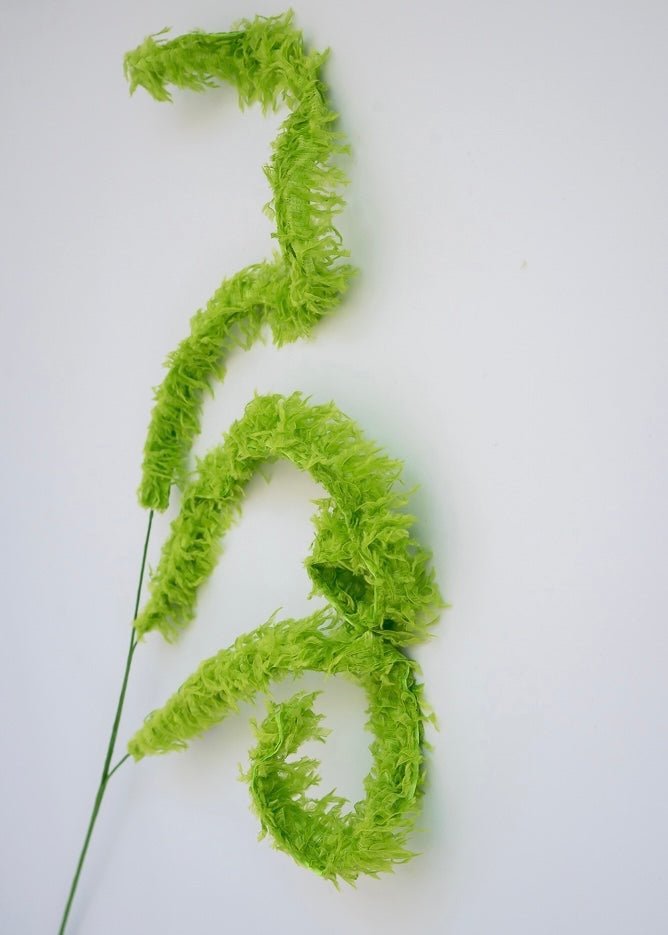 Green fuzzy curly spray - Greenery MarketXP1026