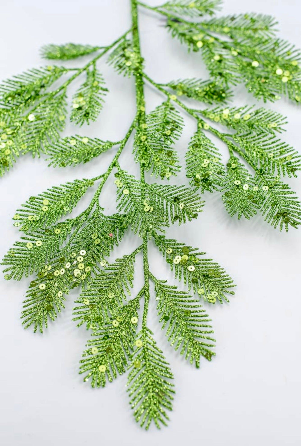Green glittered pine spray - Greenery Market60884