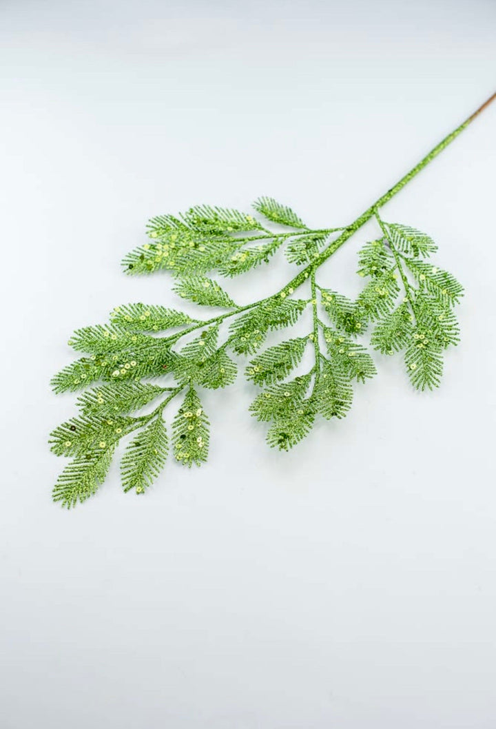 Green glittered pine spray - Greenery Market60884