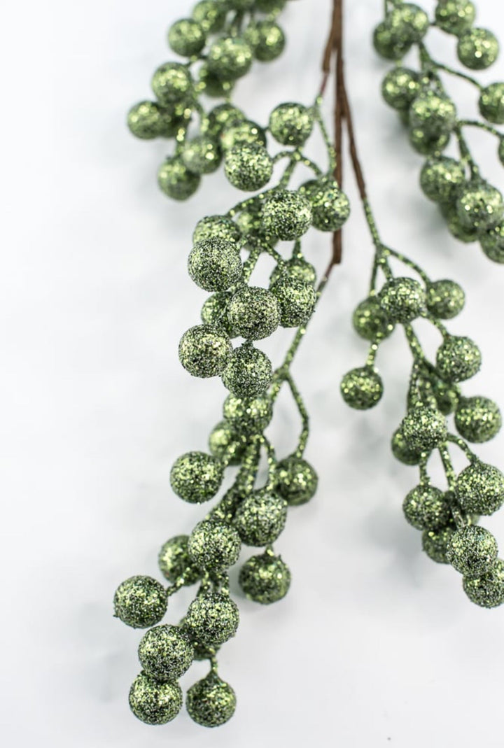 Green shimmering berry spray - Greenery Market189746