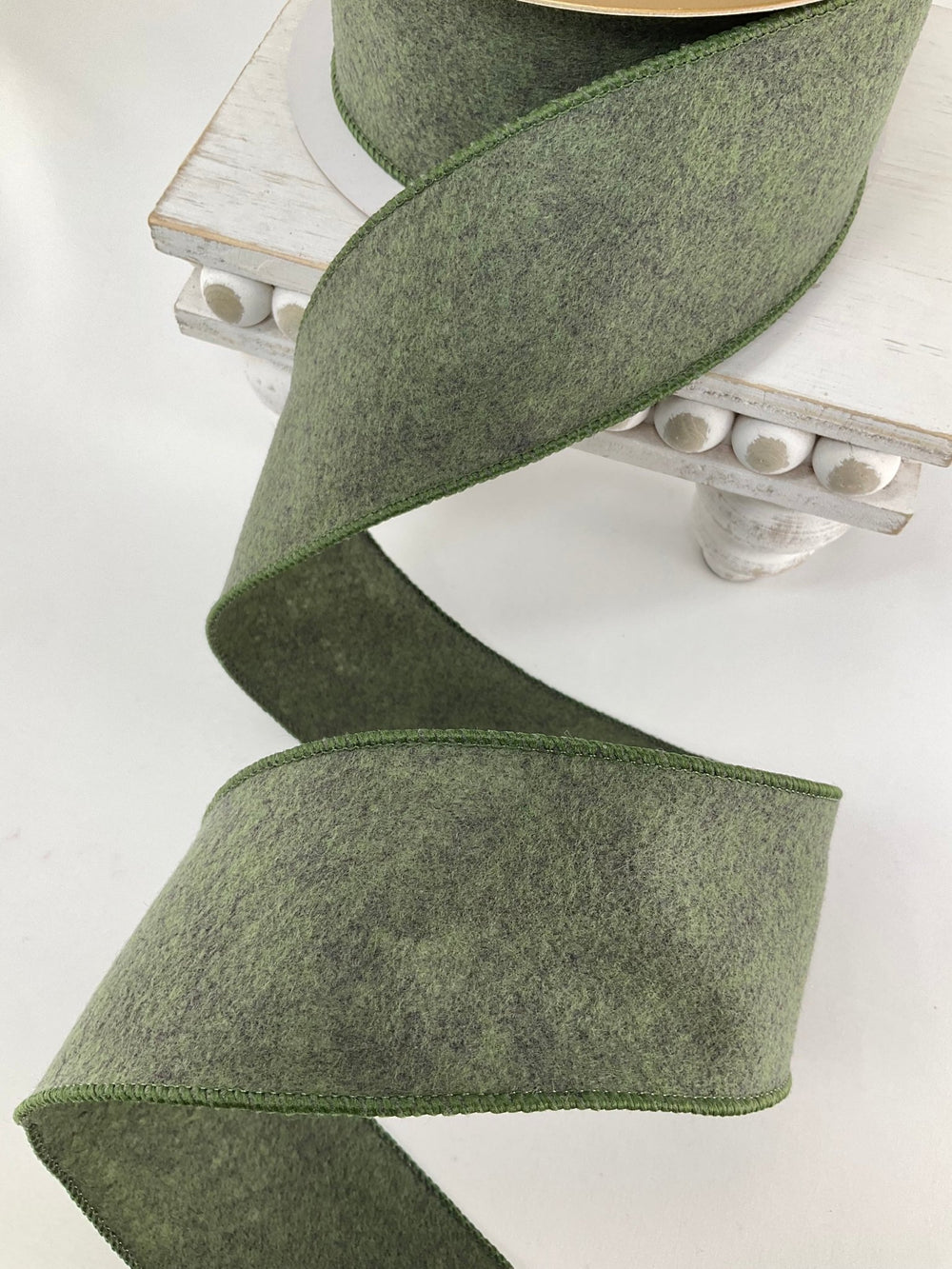 Green wool style wired ribbon 2.5” - Greenery MarketRibbons & Trim138960